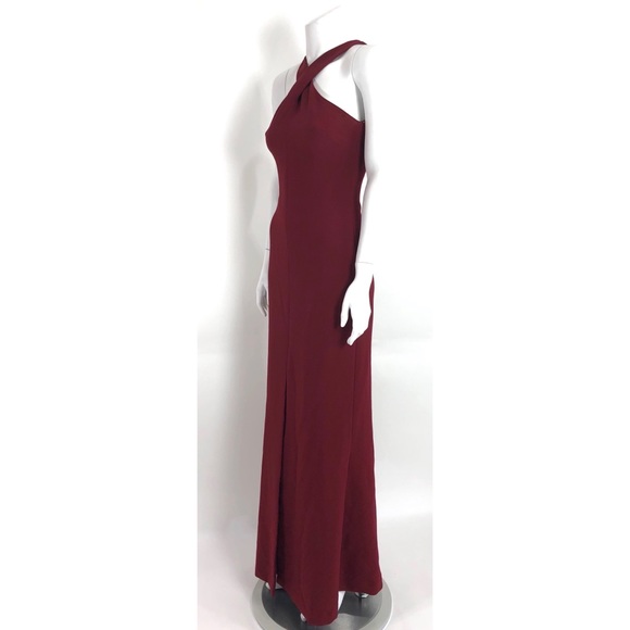 Likely Kingsbury Garnet Long Crepe Evening Gown Dress with Front Slit - Picture 6 of 15